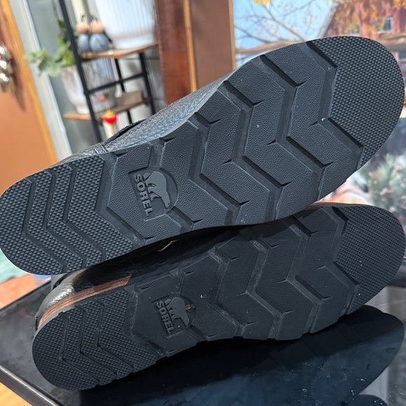 Sorel Black Leather Combat Boots - Picture 3 of 5